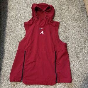 Nike Alabama Crimson Tide Vest Mens L Red Fly Rush Performance Hooded Shield
